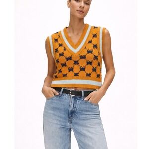 Urban‎ Outfitters Orange Butterfly Sweater Vest Small